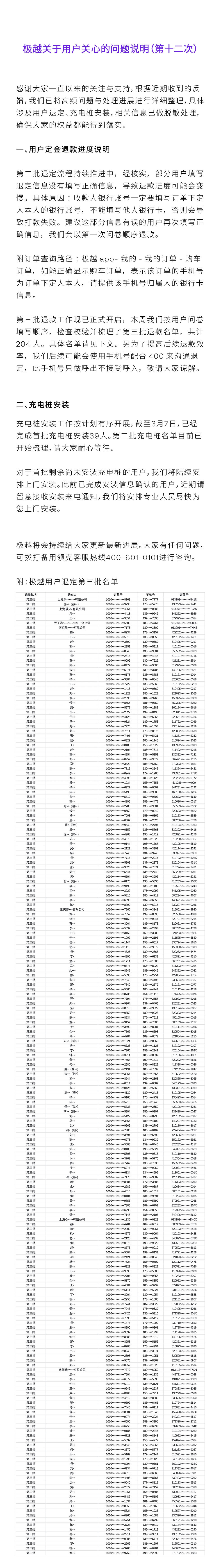 极越第三批定金退款工作开启，共计 204 人