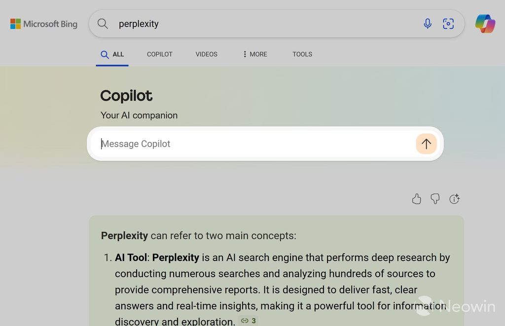 微软再出新招：必应搜索 Grok、Gemini 等竞品，跳 Copilot AI 对话框