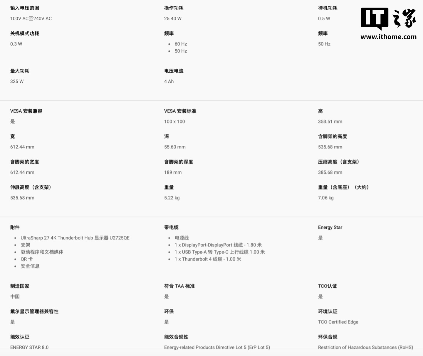 戴尔“U2725QE”27 英寸显示器上架：4K 120Hz IPS Black、环境光传感器 + TÜV 5 认证，4699 元
