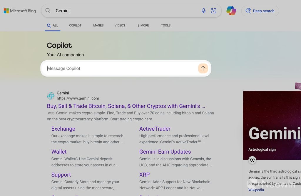 微软再出新招：必应搜索 Grok、Gemini 等竞品，跳 Copilot AI 对话框
