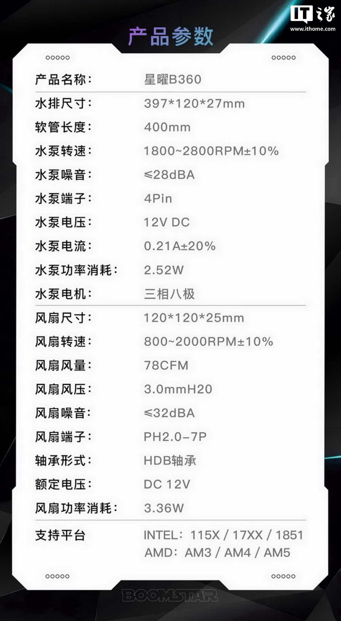 影驰星曜 B360 一体式水冷散热器首销：冷头二次元图案配数显，399 元