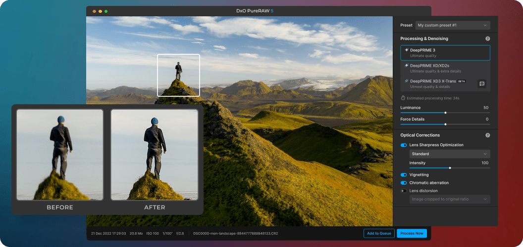 RAW 图像预处理软件 DxO PureRAW 5 四月发布：升级 DeepPRIME 3 技术、引入局部调整