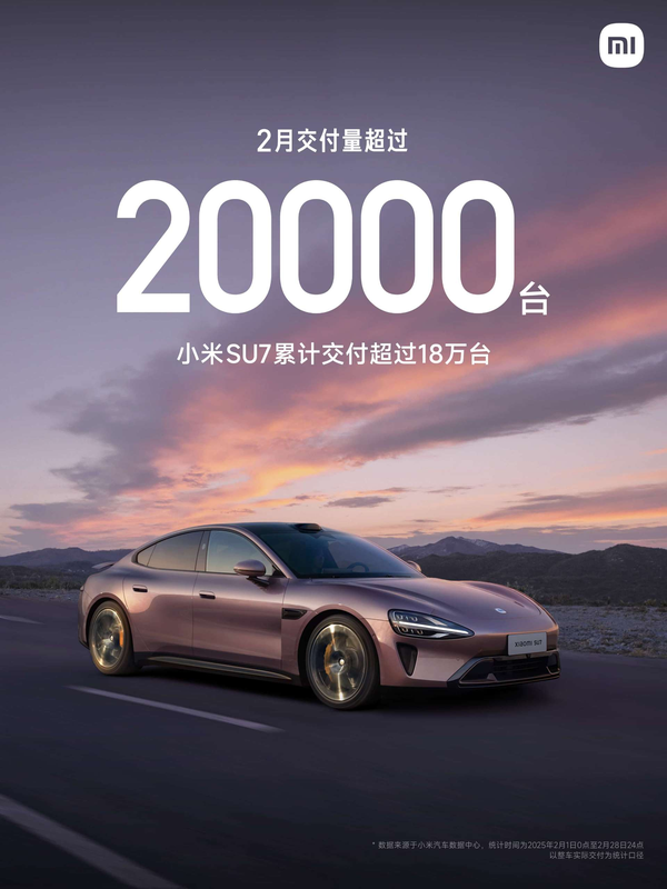 小米SU7交付再创新高！累计已超18万台